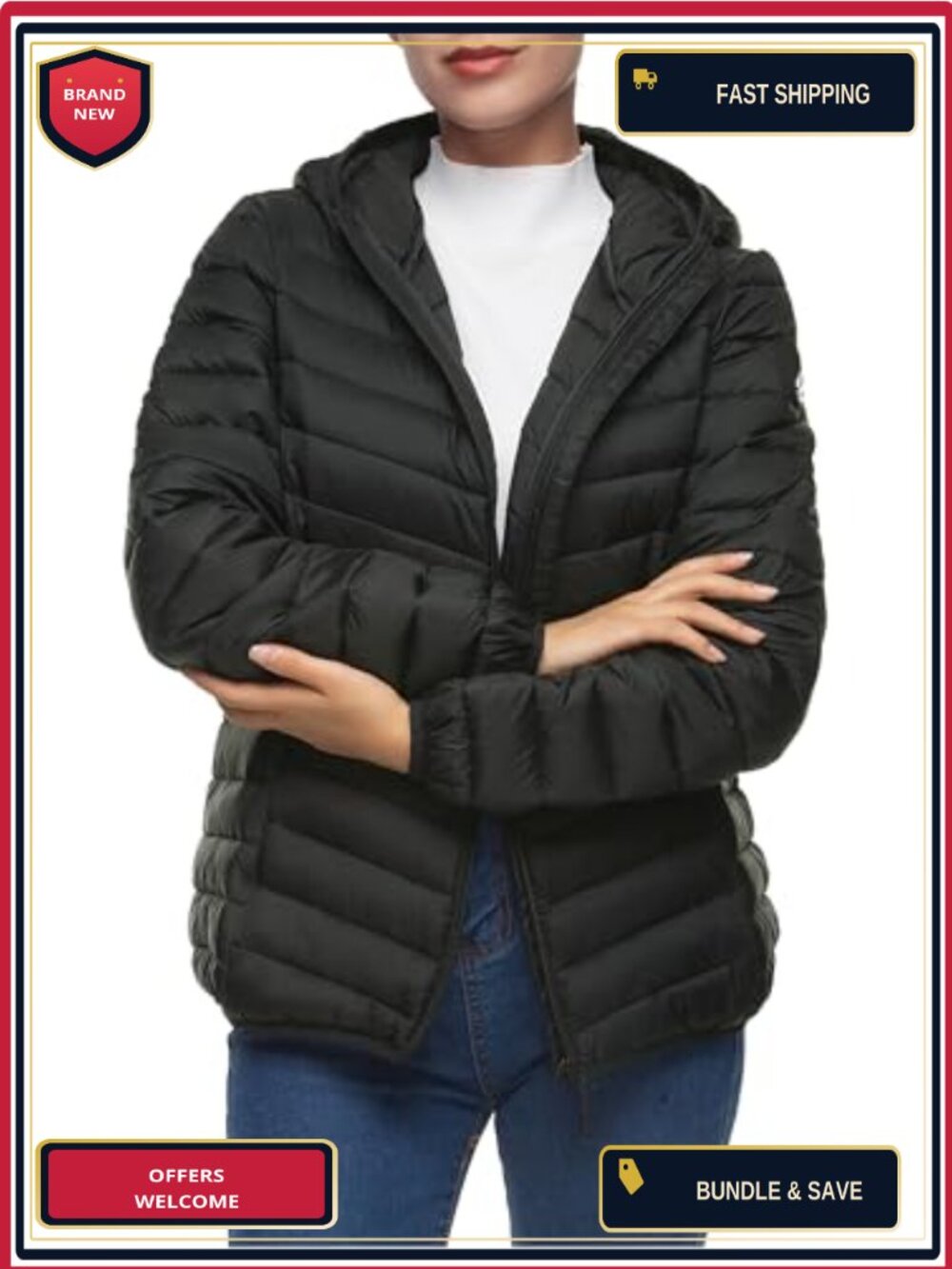 Lightweight Packable Puffer Jacket Winter Coat Water Resistant Insulated
